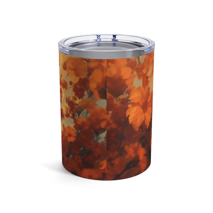 Retro inspired art print of a woman on a Tumbler 10oz; Tumbler Autumn Vibes 10oz - by Pink Power Studio #gift for girlfriend #gift for wife #birthday gift #gift for her #70s #70ies