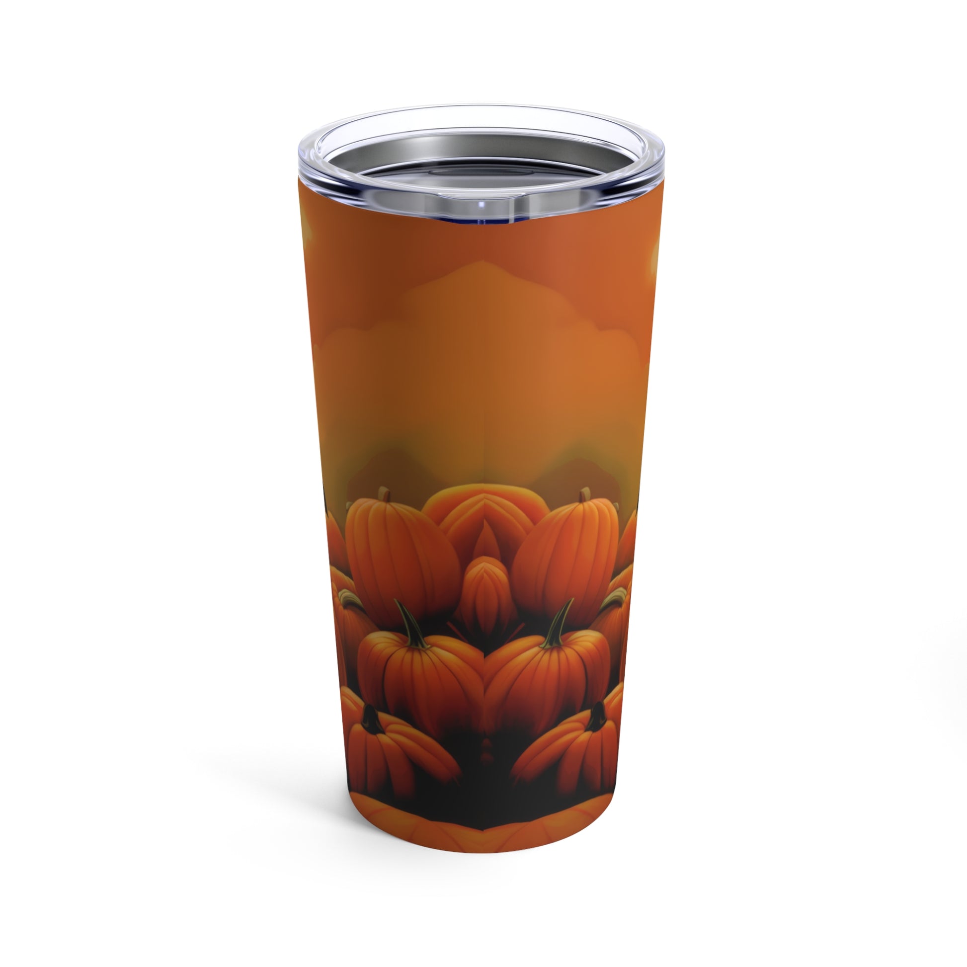 Retro inspired art print of a woman on a Tumbler 20 oz; Tumbler Autumn Vibes 20oz - Halloween - by Pink Power Studio #gift for girlfriend #gift for wife #birthday gift #gift for her #70s #70ies